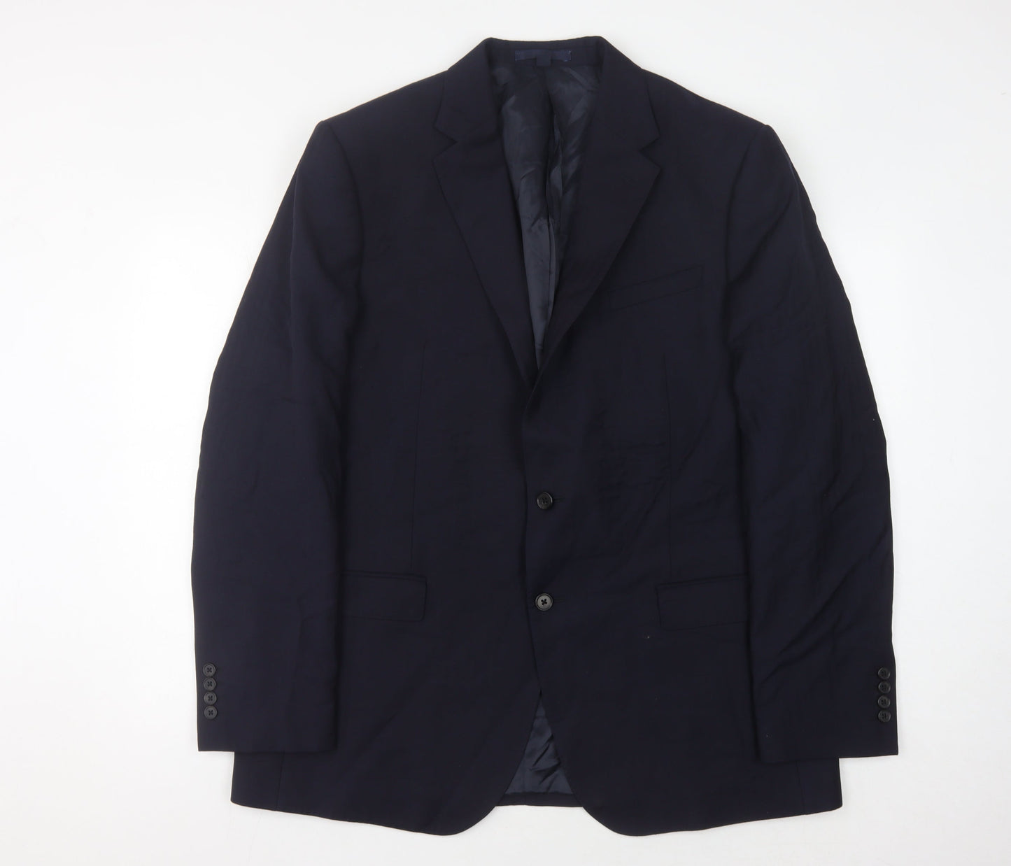 Marks and Spencer Men's Blue Wool Jacket, 44 Regular