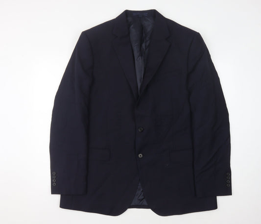 Marks and Spencer Men's Blue Wool Jacket, 44 Regular