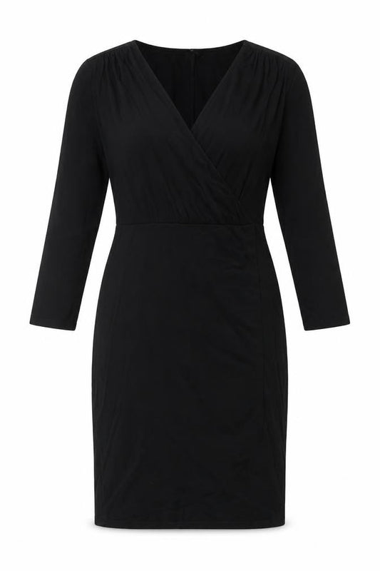 H&M Women's Black Dress, Size S, 3/4 Sleeve, Cotton Blend