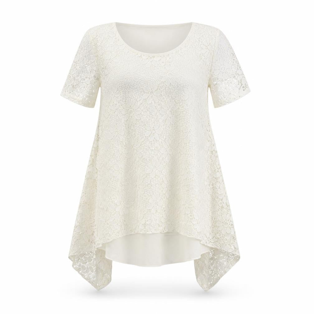Quiz Women's Ivory Floral Lace Top Size 14