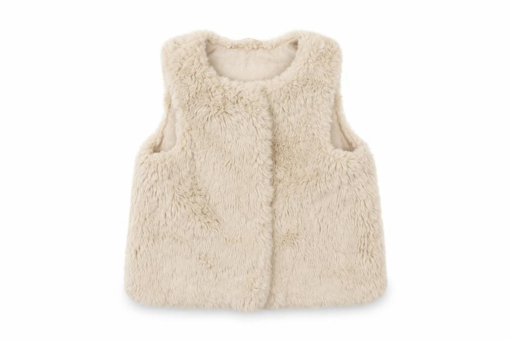 Marks & Spencer Beige Girls Faux Fur Waistcoat 1-1.5 Years