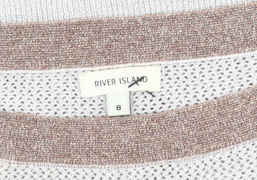 River Island Women's Beige Pullover Jumper Size 8