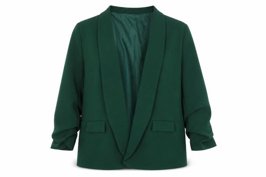 Boohoo Women's Green Blazer UK 18 Shawl Collar