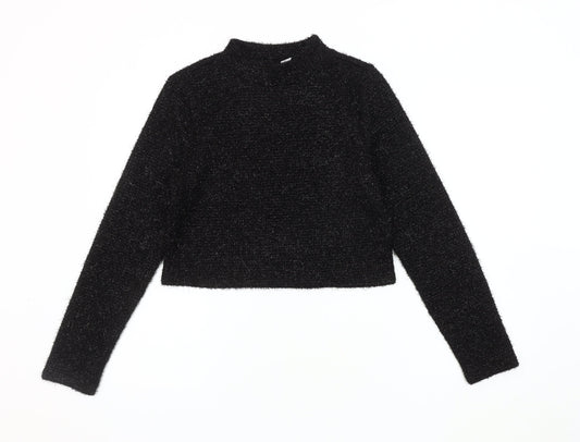 H&M Women's Black Mock Neck Jumper M