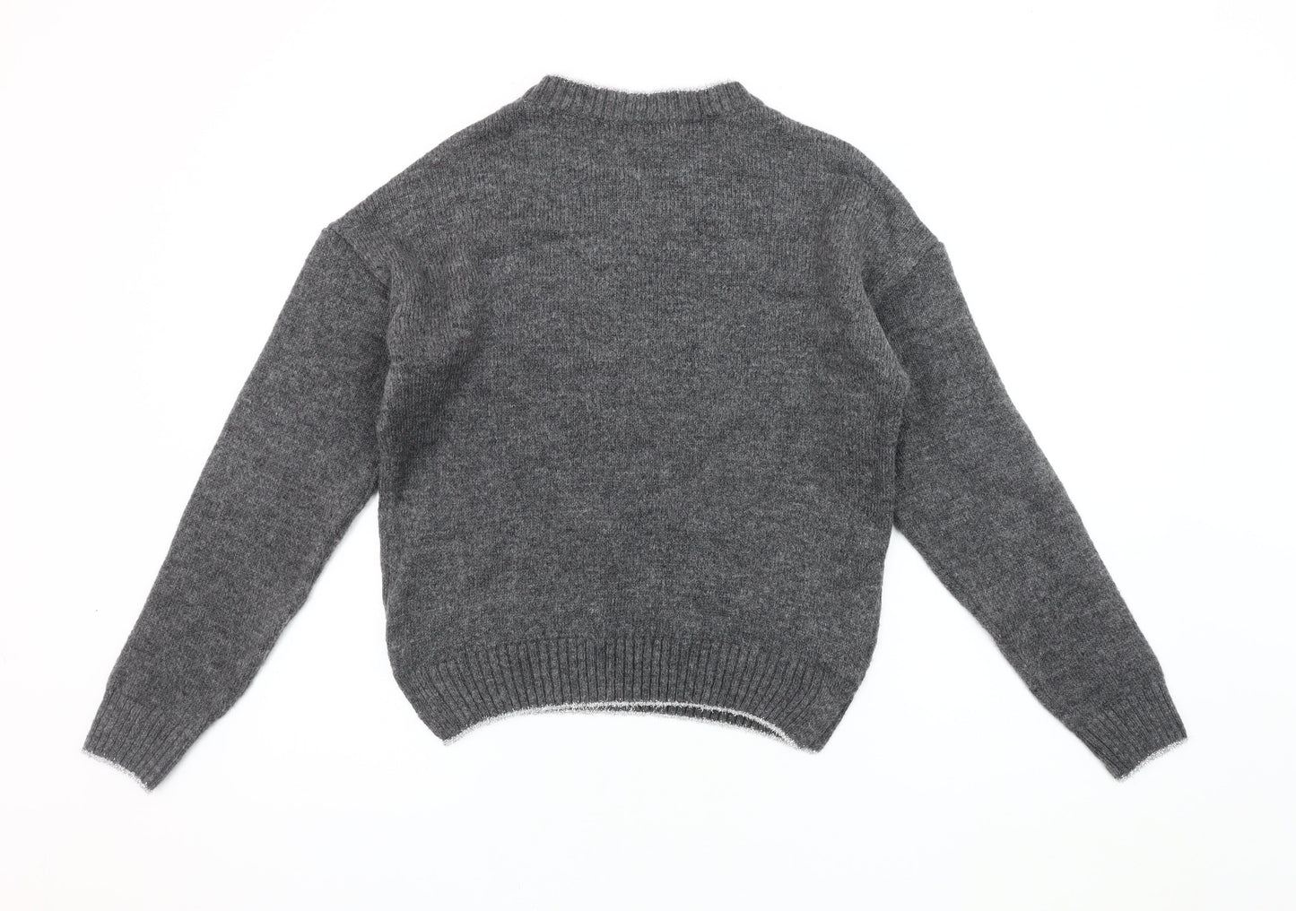 Next Women's Grey Chunky-Knit Polka Dot Jumper XS