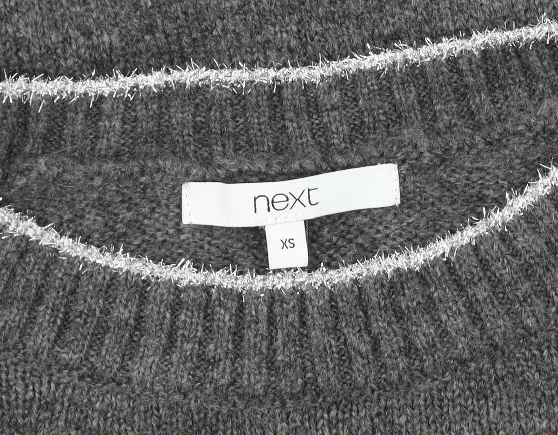Next Women's Grey Chunky-Knit Polka Dot Jumper XS