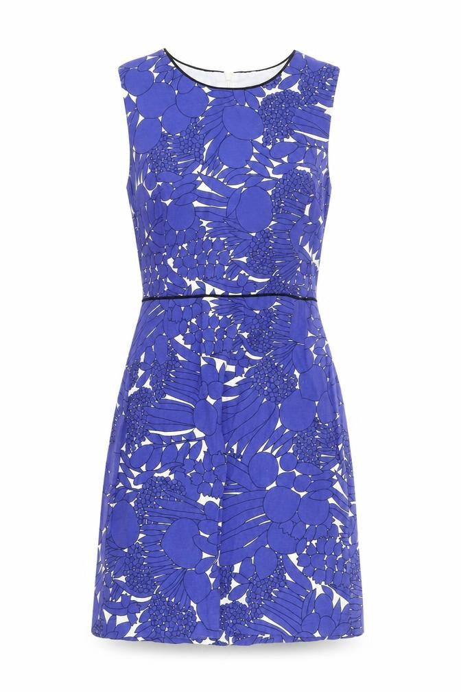 Oasis Women's Blue Floral Sleeveless Dress