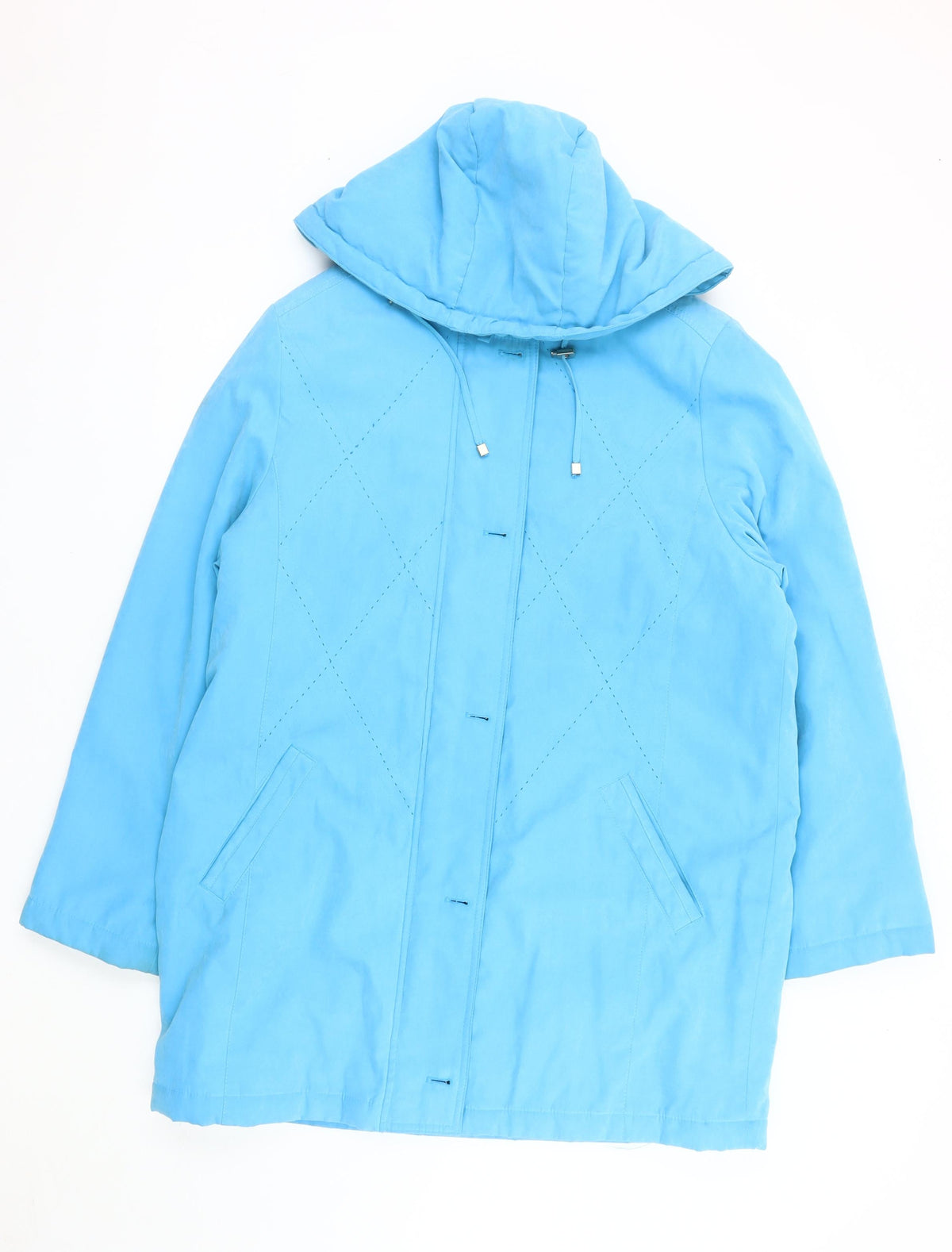 Klass Collection Women's Blue Quilted Hooded Jacket L