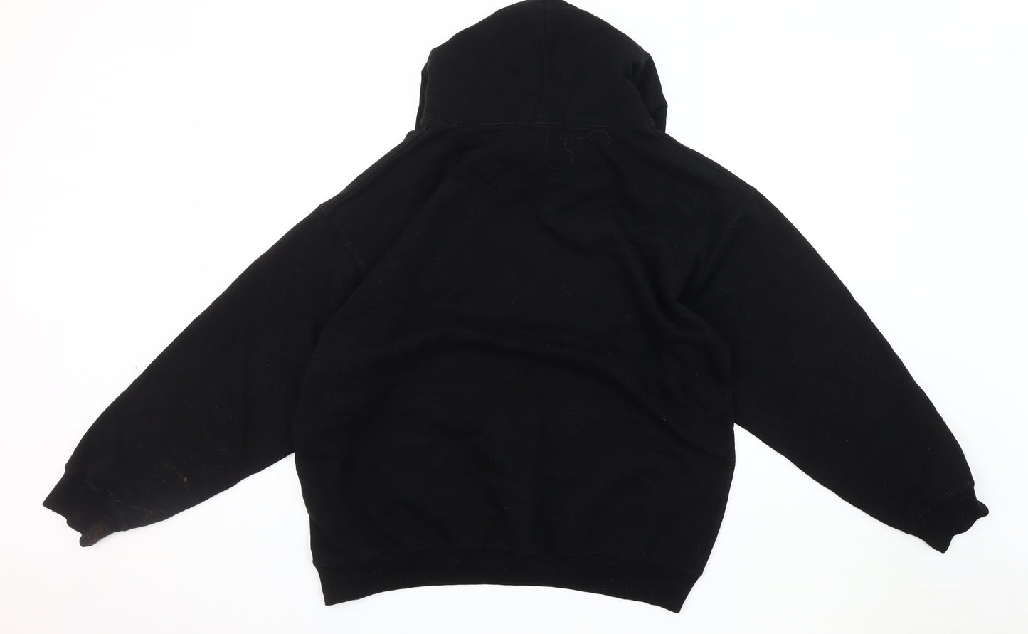 BoohooMAN Men's Black Pullover Hoodie S, Graphic Print