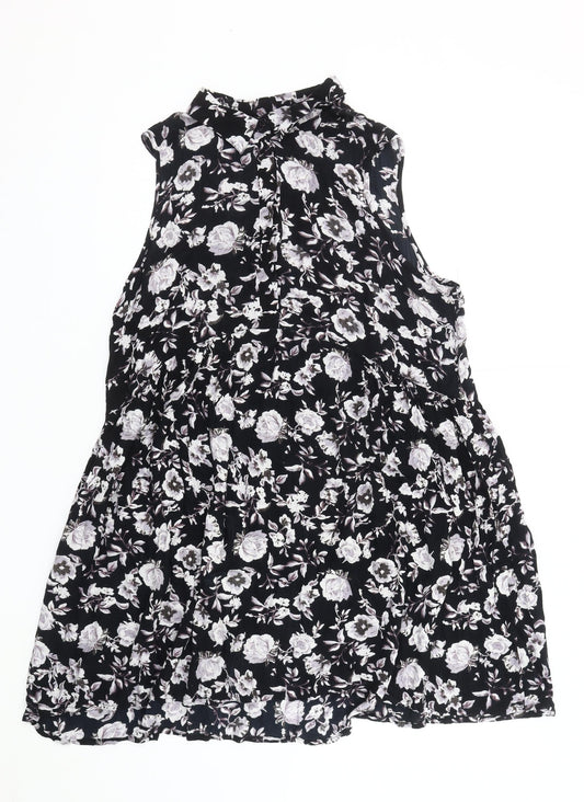 Innocence Women's Black Floral Shift Dress Size 16