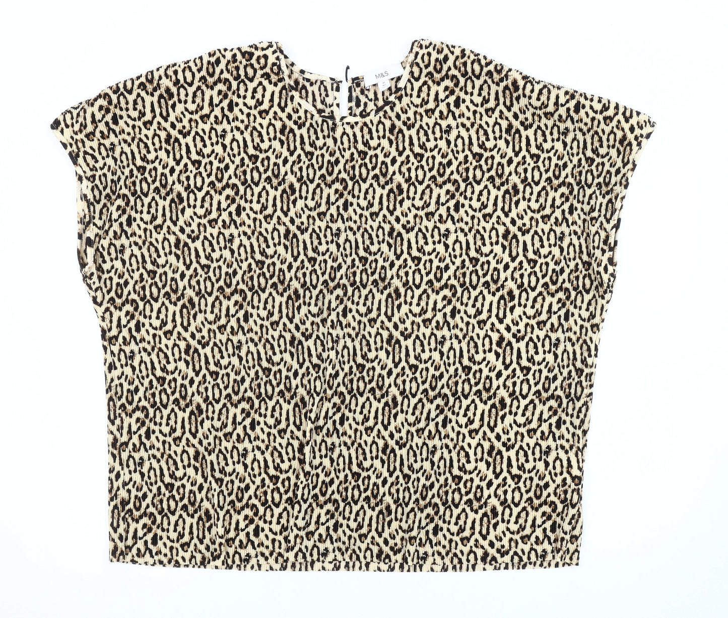 Marks and Spencer Women's Beige Animal Print T-Shirt, Size 20