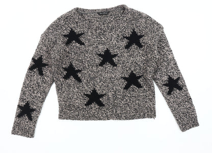 Additional front view of Miss Selfridge Women's Multicoloured Star jumper, size 8