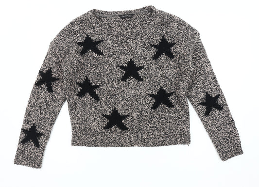 Miss Selfridge Women's Multicoloured Star Pullover Jumper Size 8