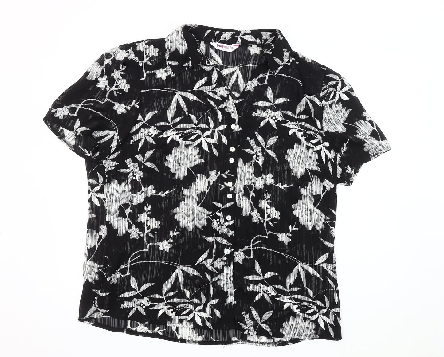 Bonmarché Women's Black Floral Blouse Size 20