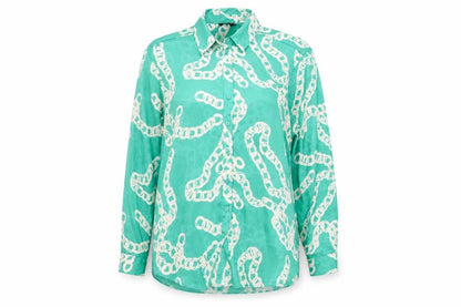 Et Vous Women's Green Button-Up Shirt Size 14
