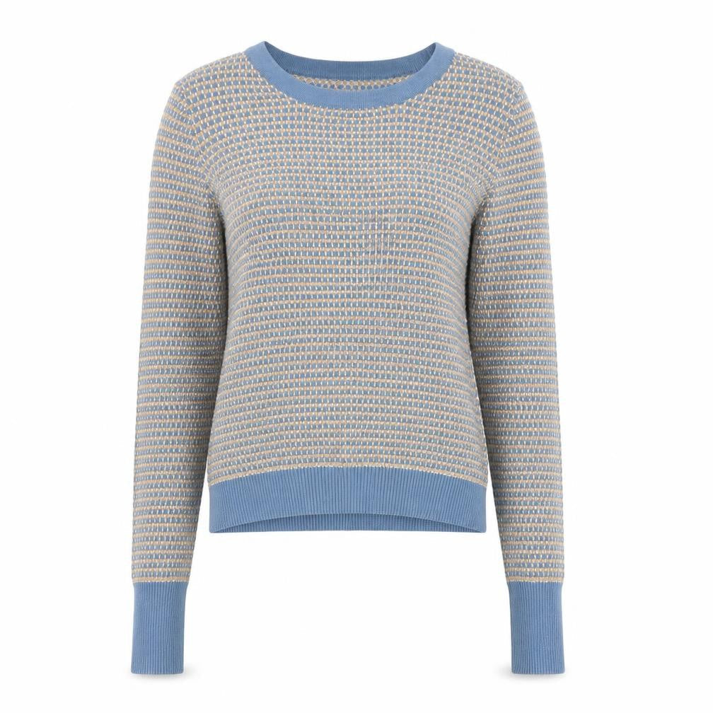 Zara Women's Blue Geometric Pullover Jumper, Size 8