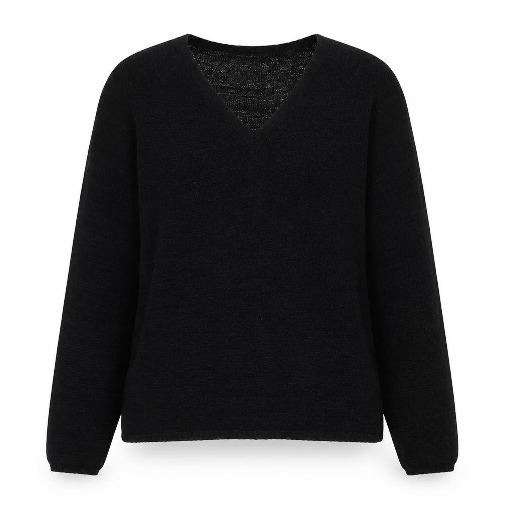 Daniel Hechter Women's Black V-Neck Pullover Jumper - L