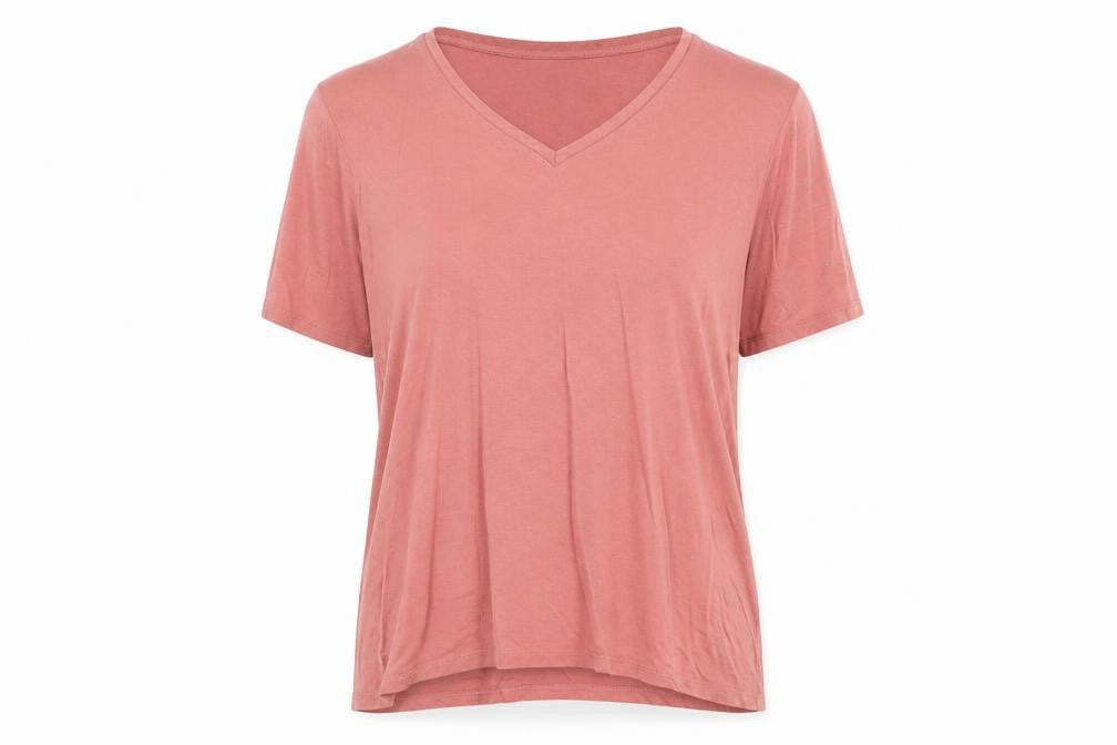 Laura Ashley Women's Pink Viscose V-Neck T-Shirt 16