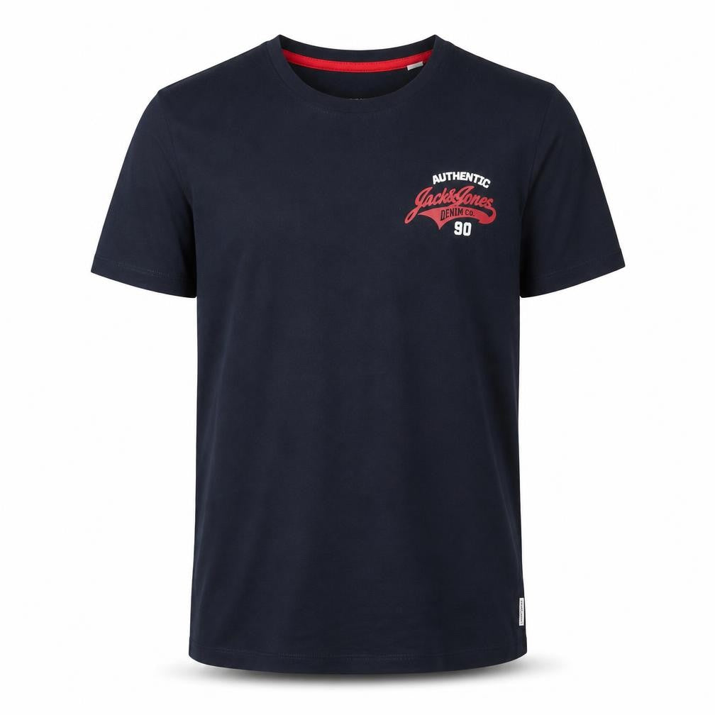 Jack & Jones Men's Blue Graphic Print T-Shirt Medium