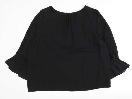Wallis Women's Black Plus Size Lace Blouse - UK 20