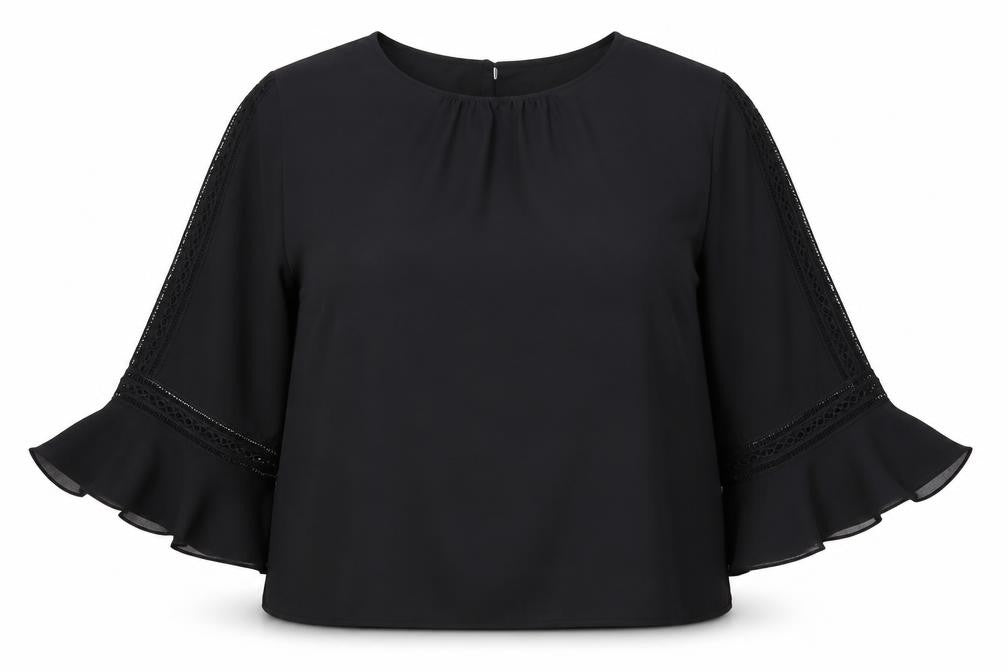Wallis Women's Black Plus Size Lace Blouse - UK 20