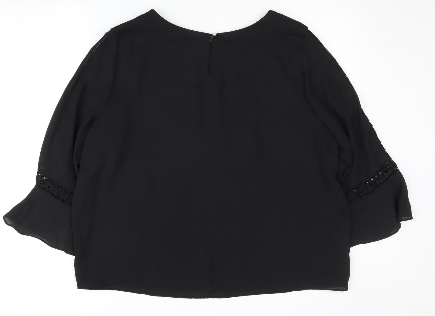 Wallis Women's Black Plus Size Lace Blouse - UK 20