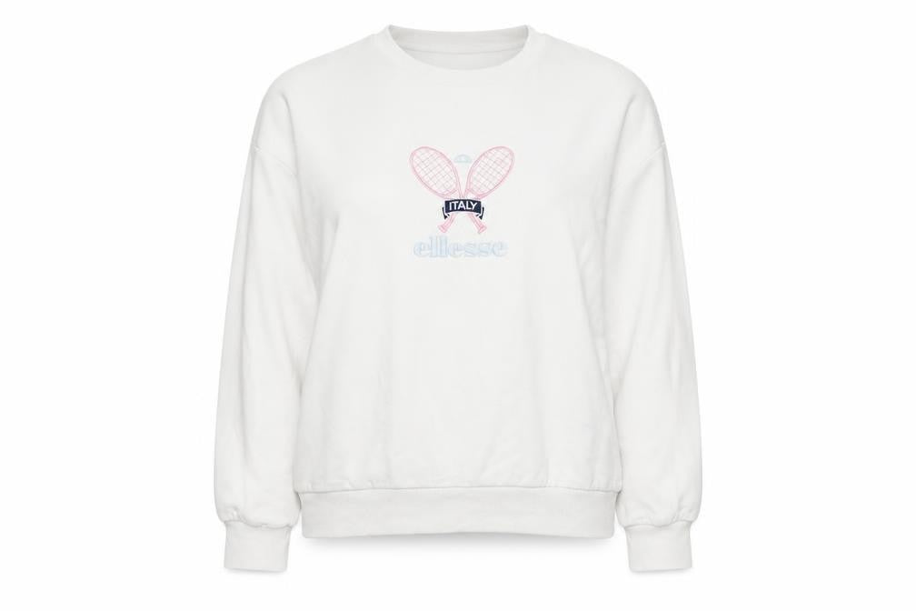 Ellesse Women's White Sweatshirt UK 8 with Logo Design