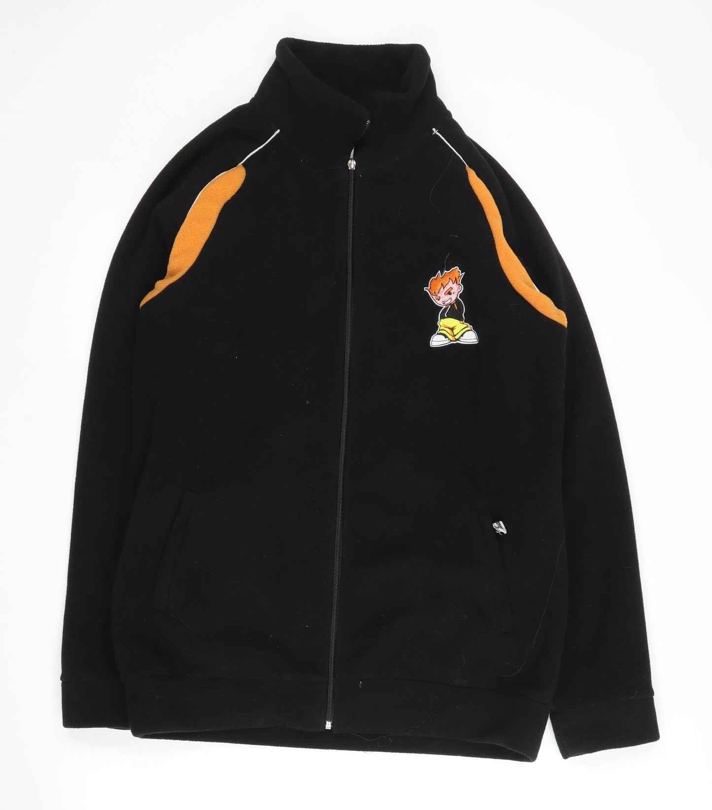Bradley Men's Black L Fleece Zip Up Basic Jacket