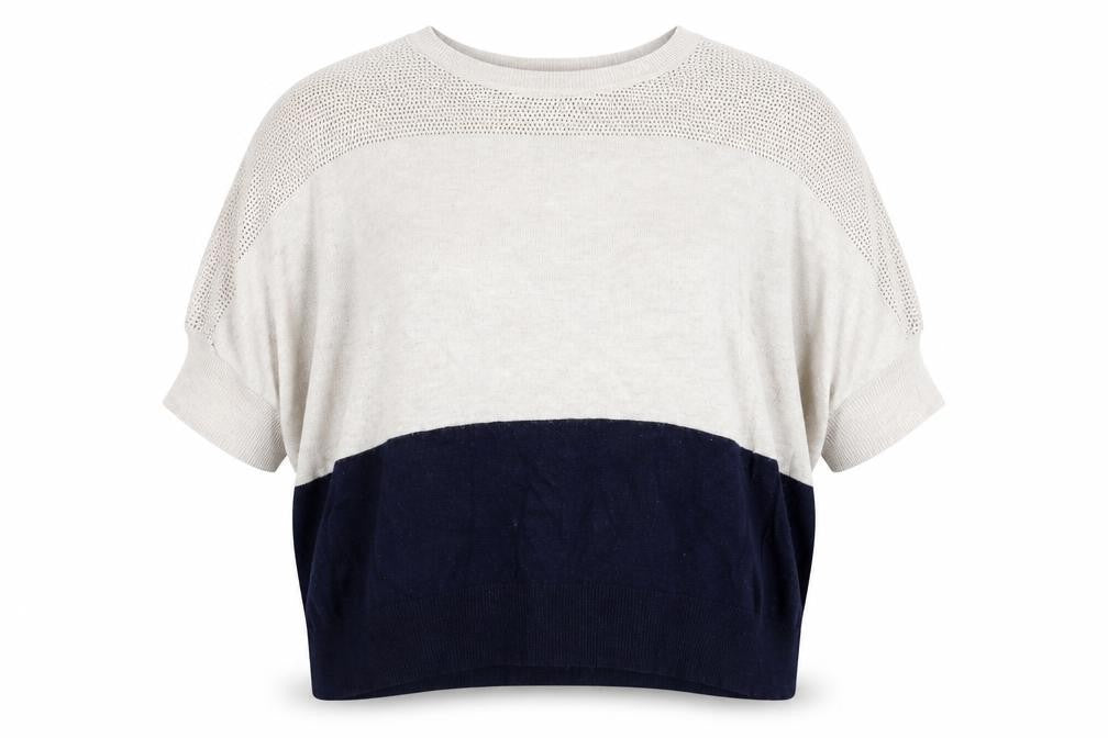 Phase Eight Women's Beige Blue Oversized Jumper S/M