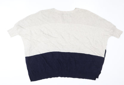 Phase Eight Women's Beige Blue Oversized Jumper S/M