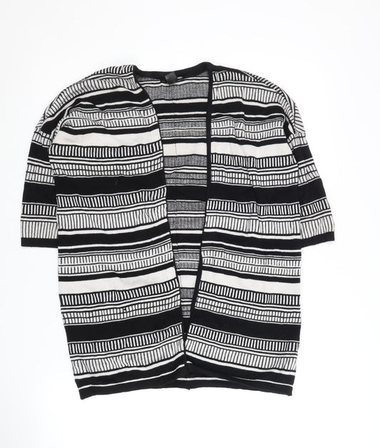 Esmara Women's Black Striped Open Front Cardigan Size 10