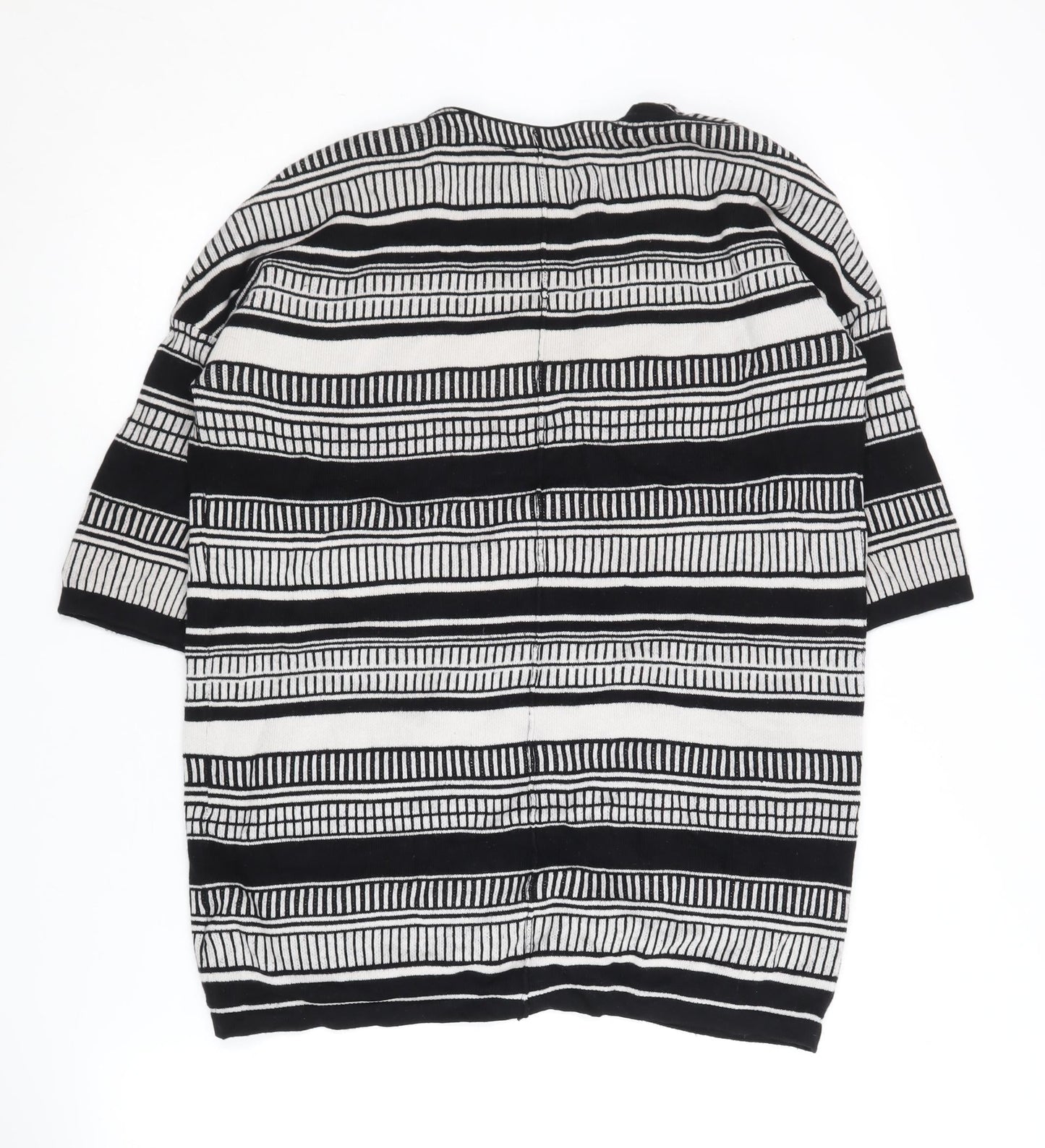 Esmara Women's Black Striped Open Front Cardigan Size 10
