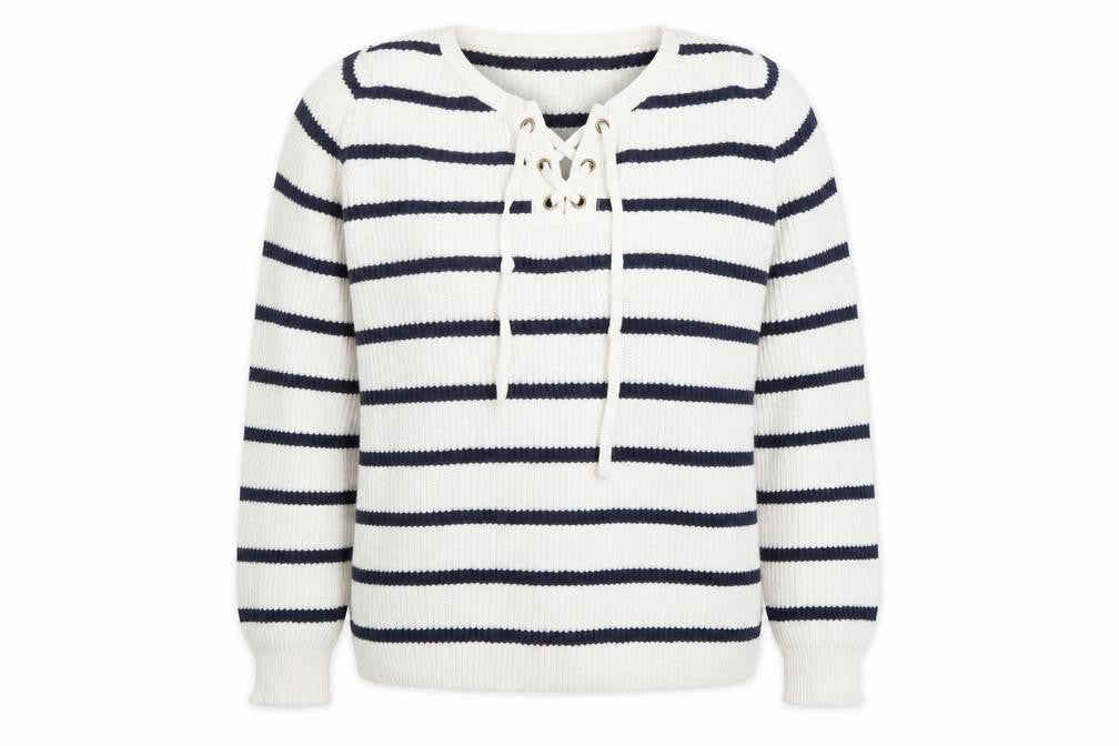 Old Navy Women's White Stripe Pullover Jumper XS Casual