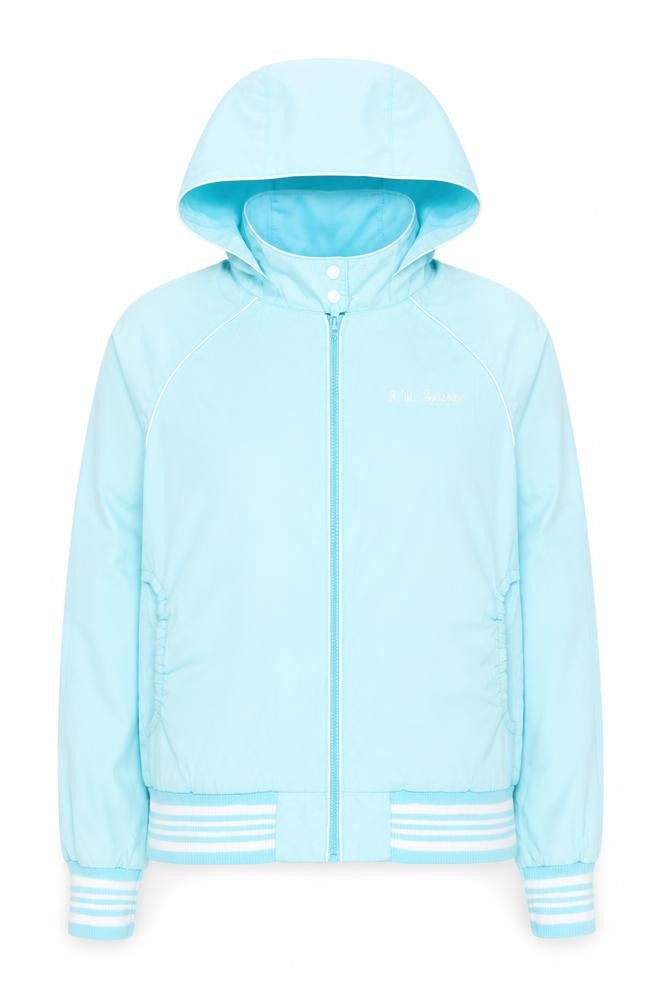 H&M Women's Blue Hooded Jacket, Size 12, Casual Style