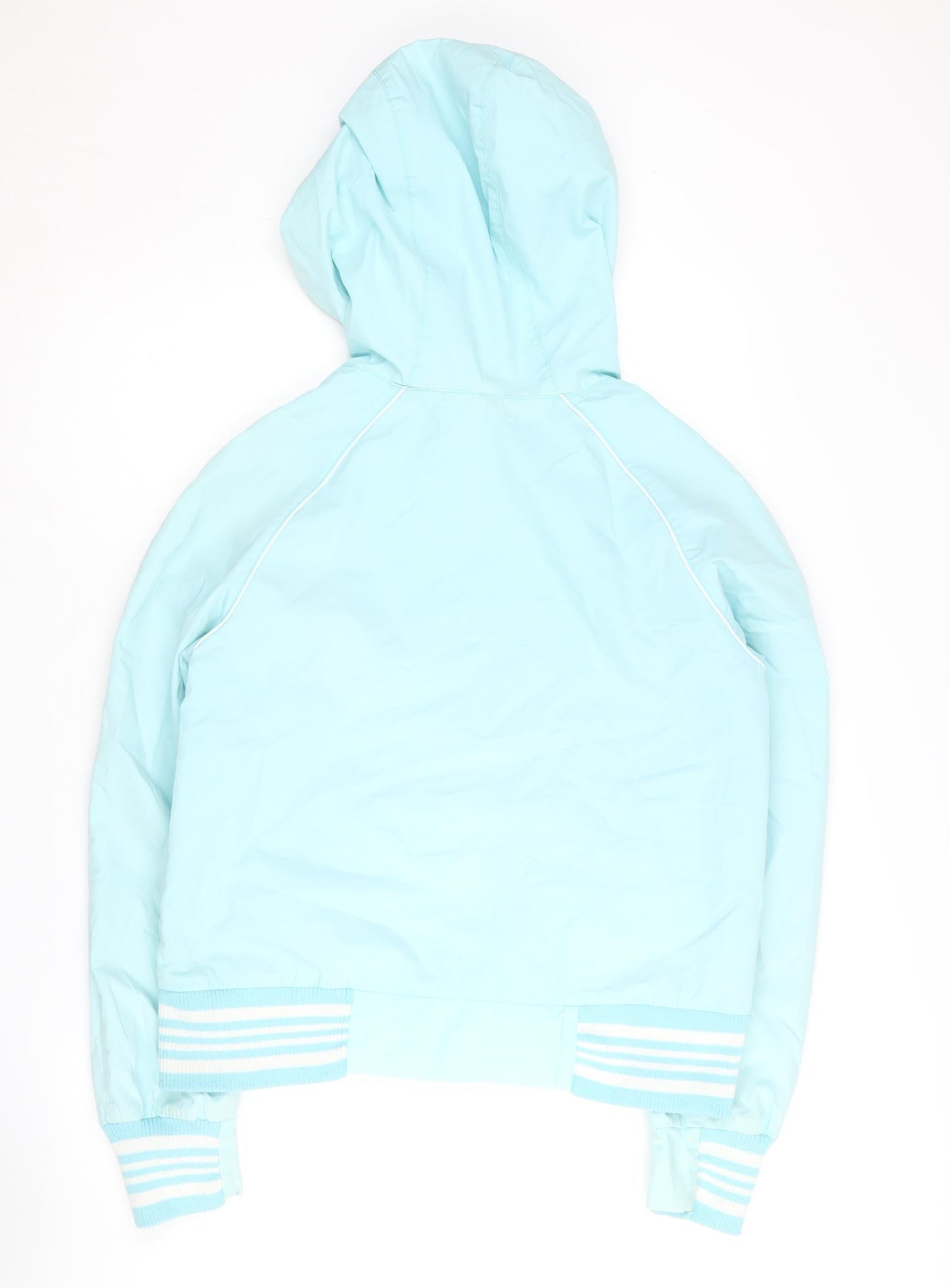H&M Women's Blue Hooded Jacket, Size 12, Casual Style