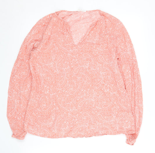 GAP Women's Pink Paisley Blouse - Size S