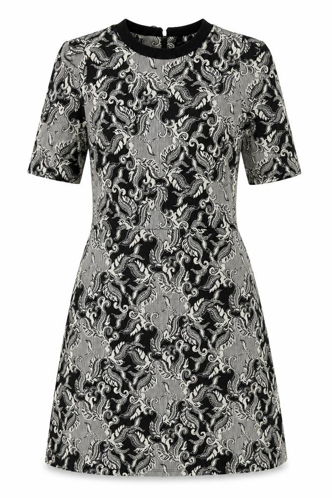 Next Women Black Round Neck Half Sleeve Dress