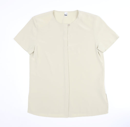 Tru Women's Beige Button Classic Top Size 12