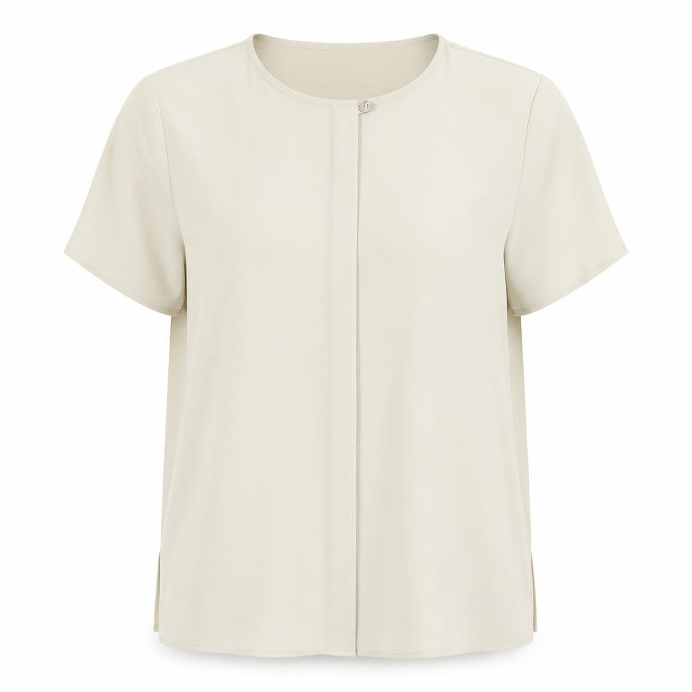 Tru Women's Beige Button Classic Top Size 12