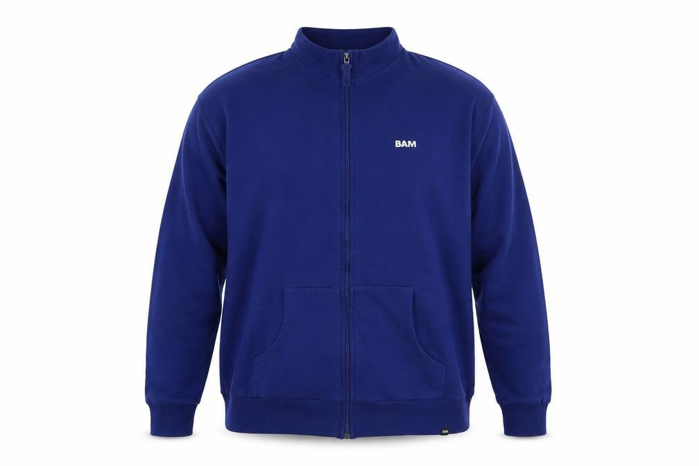 BAM Men’s Blue 2XL Basic Jacket, Casual Full Zip