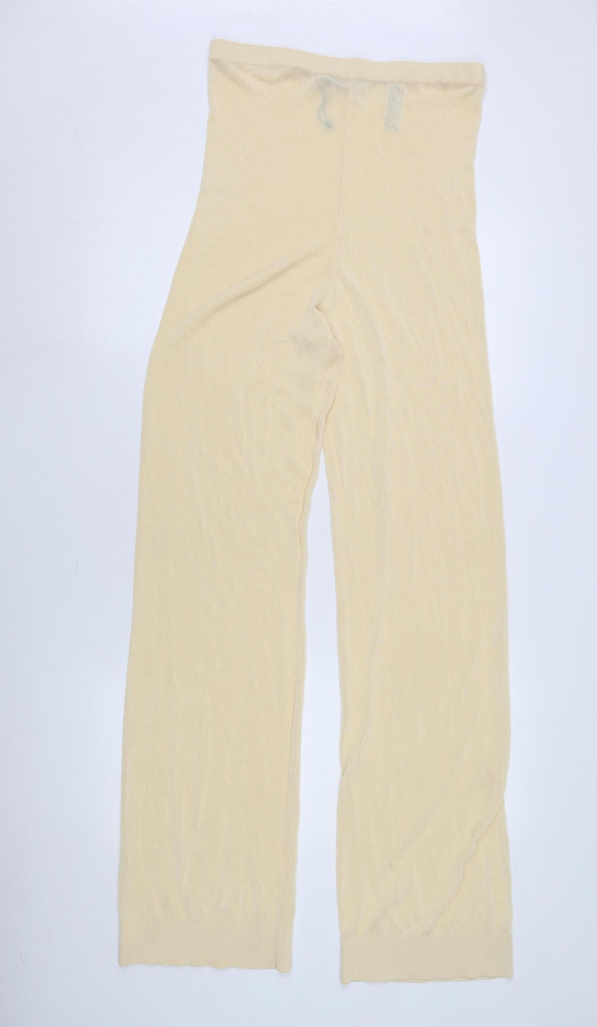 Zara Women Ivory Straight Trousers, Size L
