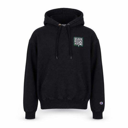 Champion Men's Black Pullover Hoodie, Size S, Logo Accent