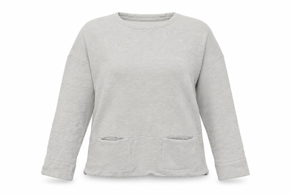Whistles Women's Grey Cotton Pullover Sweatshirt, Size 16