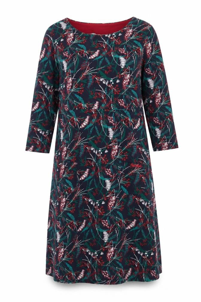 Weird Fish Women's Multicoloured 3/4 Sleeve Dress