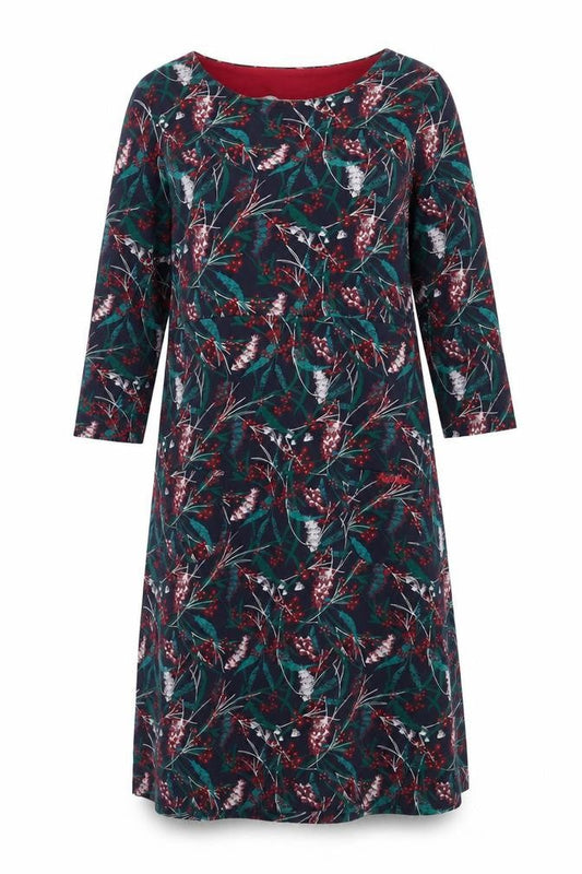Weird Fish Women's Multicoloured 3/4 Sleeve Dress
