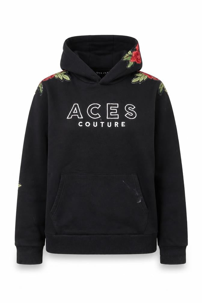 ACES Couture Women’s Black Embroidered Pullover Hoodie - M