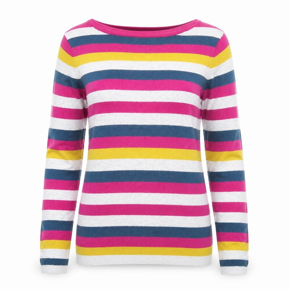 Laura Ashley Women's Multicolour Striped Pullover Jumper Size 8