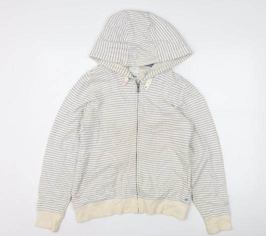 Mantaray Women’s Ivory Striped Hoodie, Size 12