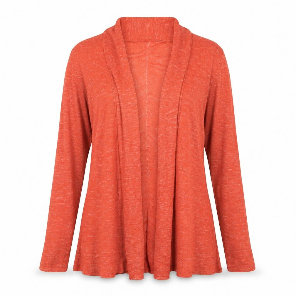 Isle Women's Orange Cardigan M Size Open-Knit