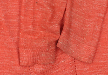 Isle Women's Orange Cardigan M Size Open-Knit